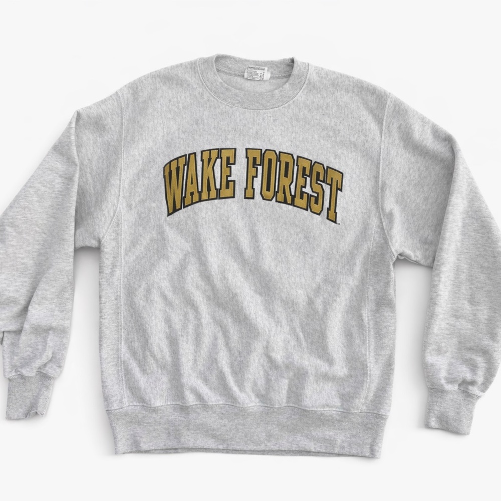 Champion Reverse Weave Collegiate Gray Wake Forest Crewneck Sweater